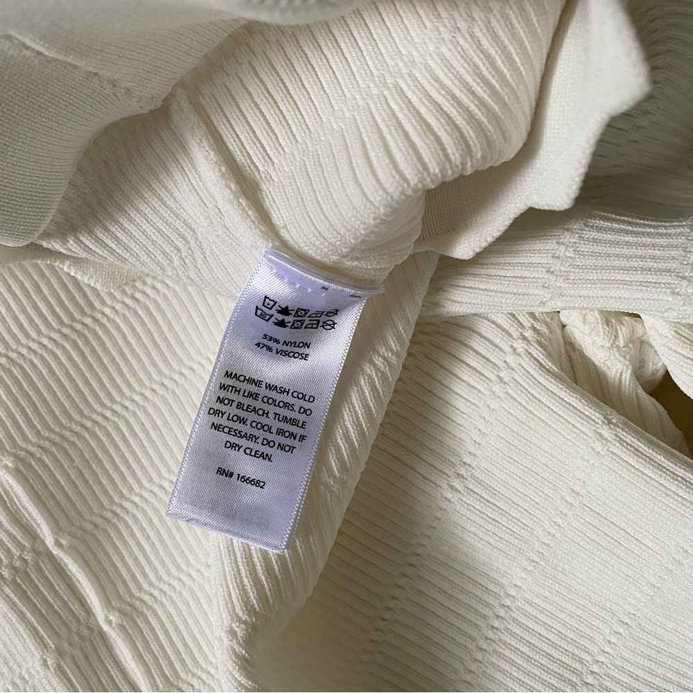 House of Harlow 1960 Cream Ribbed Wide Leg Pants - Picture 5 of 7